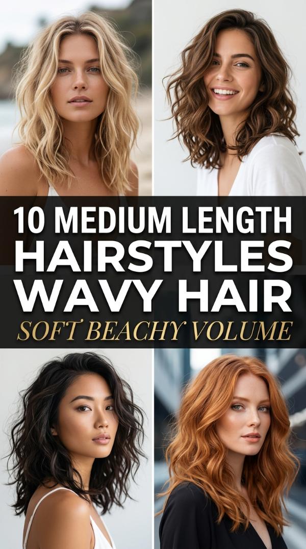 10 Medium Length Hairstyles Wavy Hair for Soft Beachy Volume