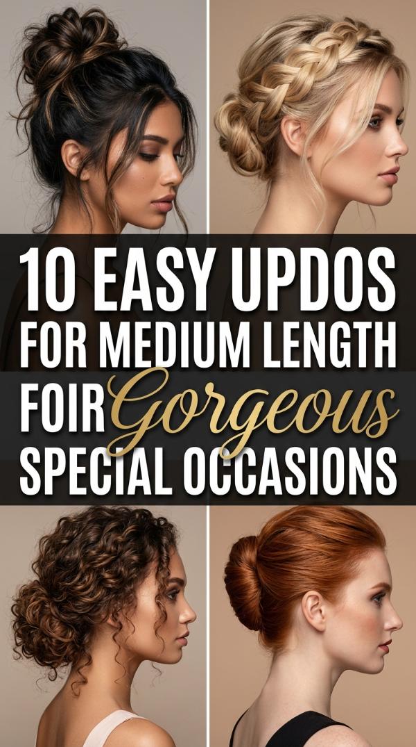 10 Easy Updos for Medium Length Hair for Gorgeous Special Occasions