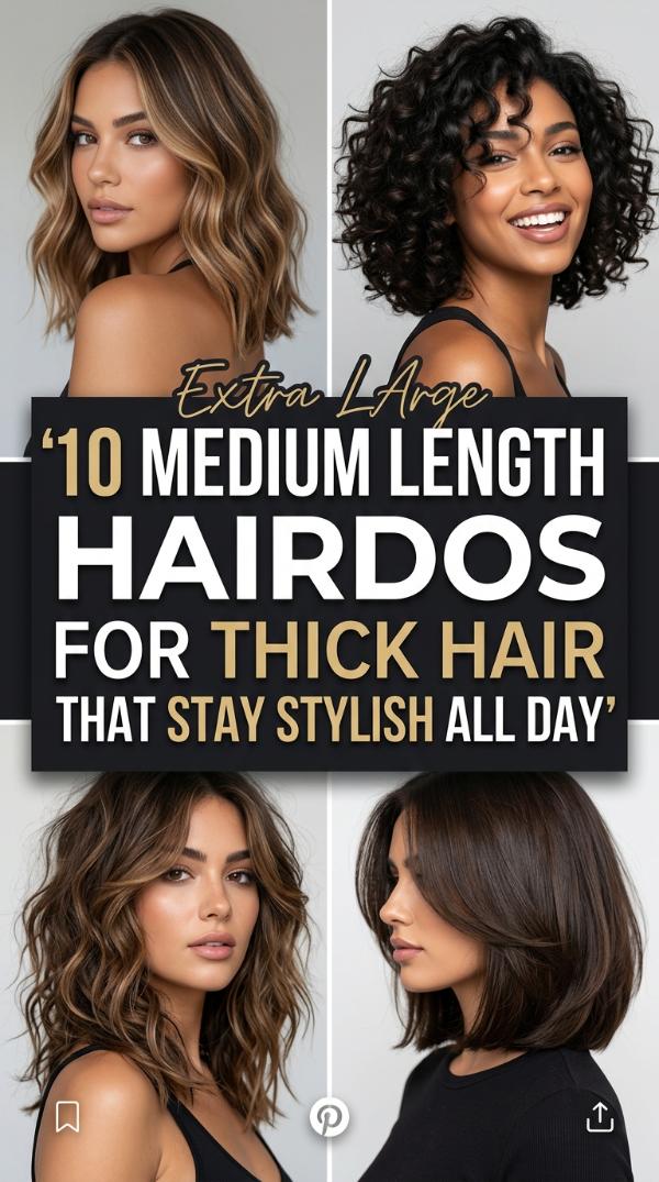 10 Medium Length Hairdos for Thick Hair That Stay Stylish All Day