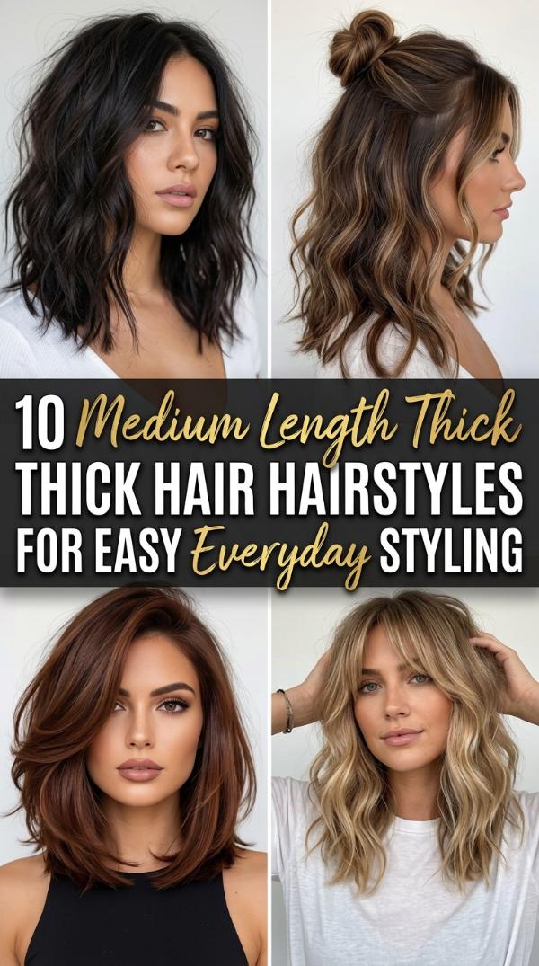 10 Medium Length Thick Hair Hairstyles for Easy Everyday Styling