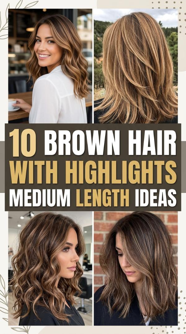 10 Brown Hair with Highlights Medium Length Ideas