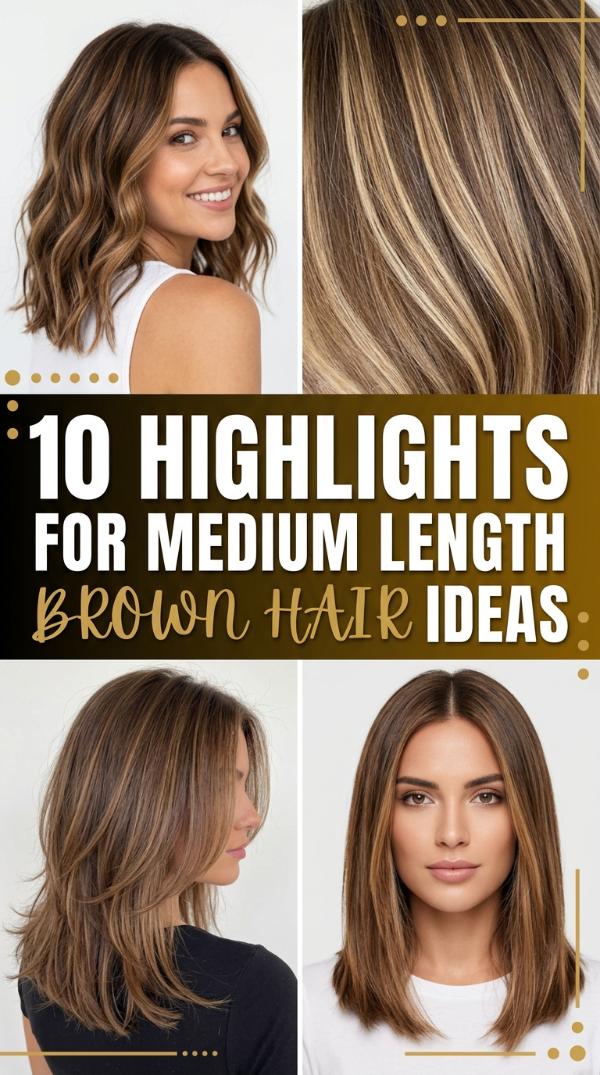 10 Highlights for Medium Length Brown Hair Ideas