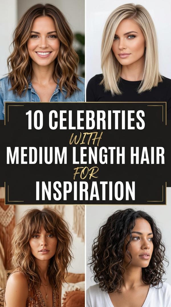 10 Celebrities with Medium Length Hair for Inspiration