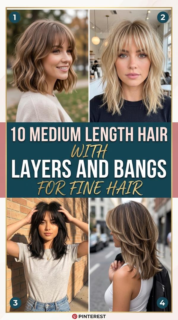 10 Medium Length Hair with Layers and Bangs for Fine Hair