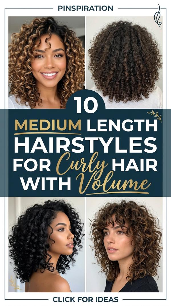 10 Medium Length Hairstyles for Curly Hair with Volume