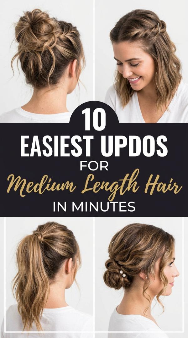 10 Easiest Updos for Medium Length Hair in Minutes