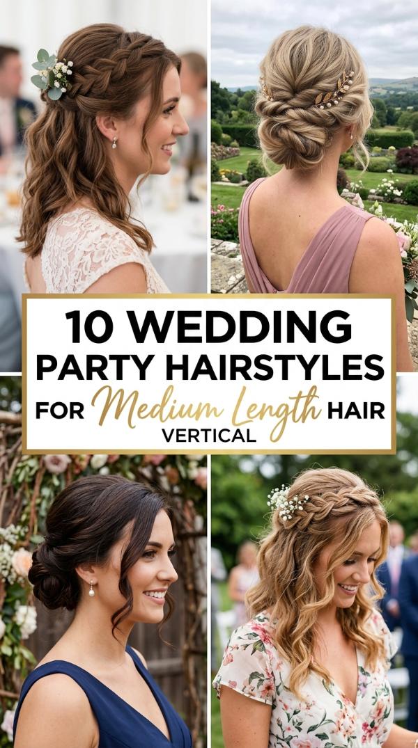 10 Wedding Party Hairstyles for Medium Length Hair