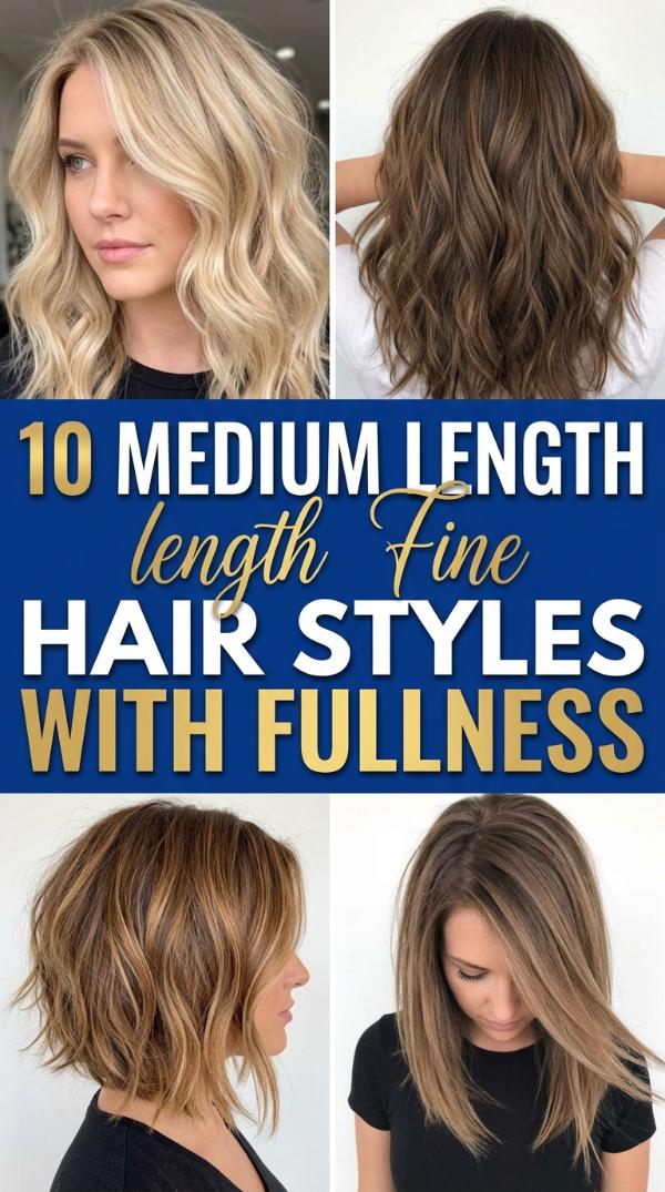 10 Medium Length Fine Hair Styles with Fullness