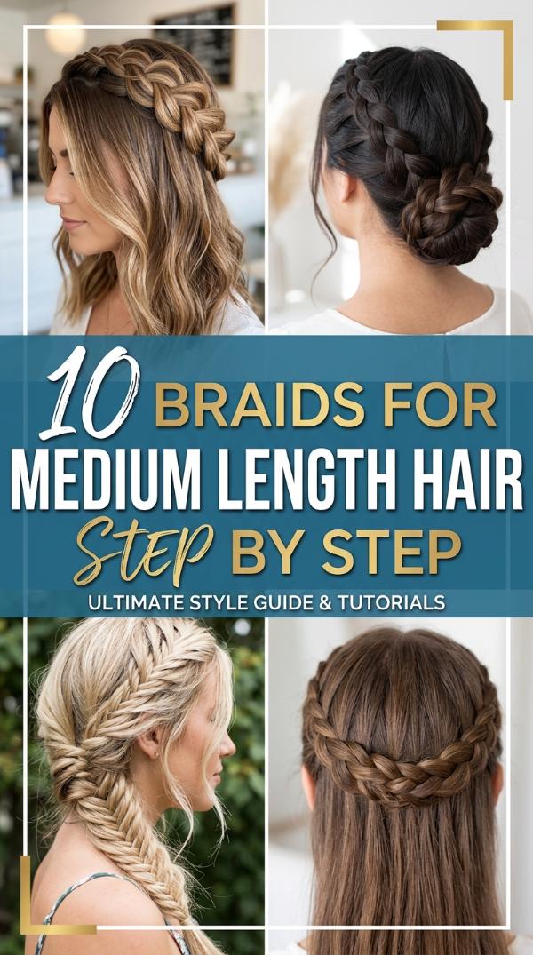 10 Braids for Medium Length Hair Step by Step