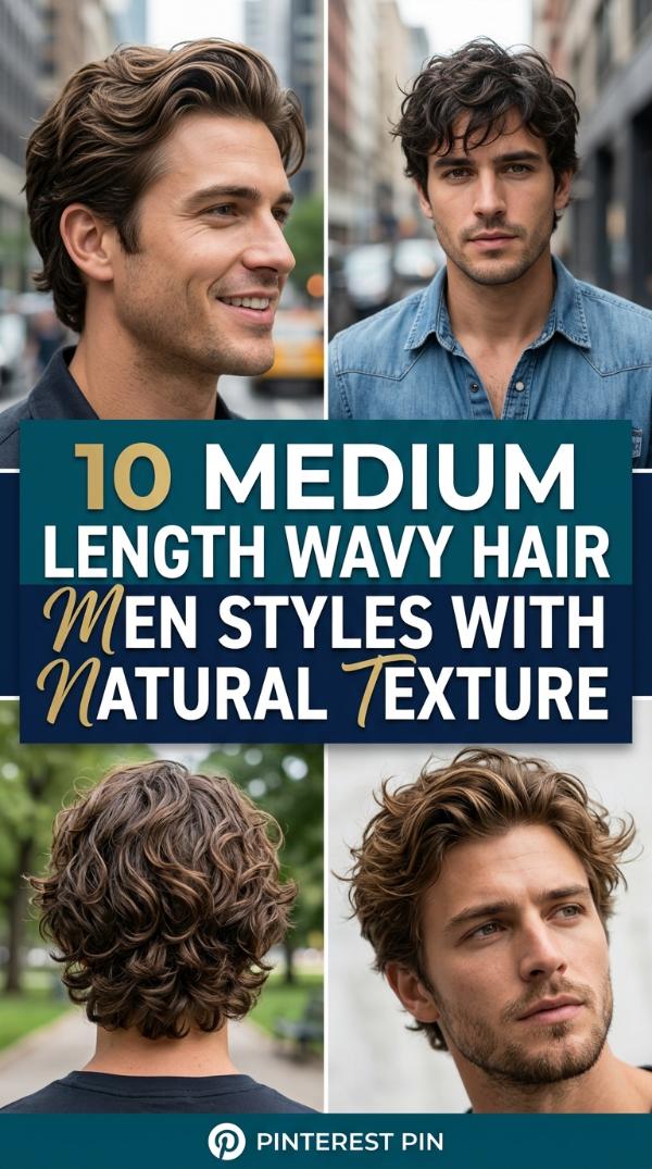 10 Medium Length Wavy Hair Men Styles with Natural Texture