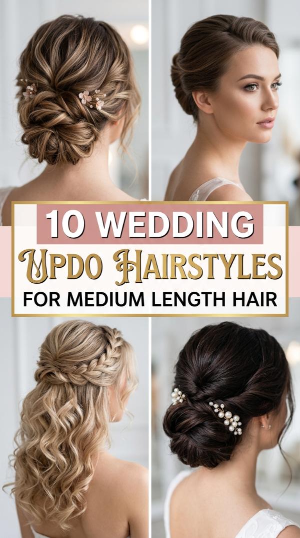 10 Wedding Updo Hairstyles for Medium Length Hair