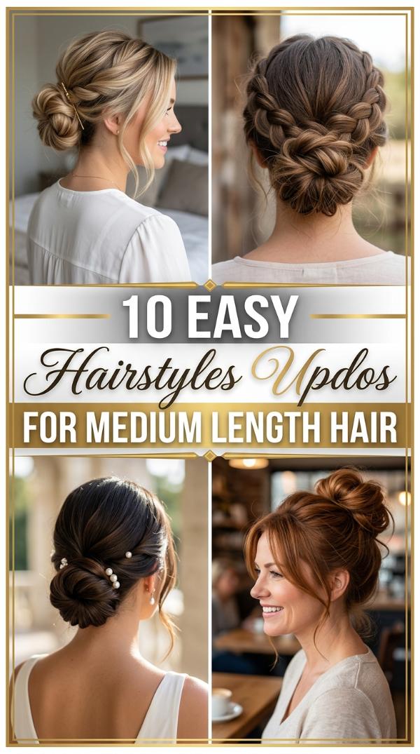 10 Easy Hairstyles Updos for Medium Length Hair