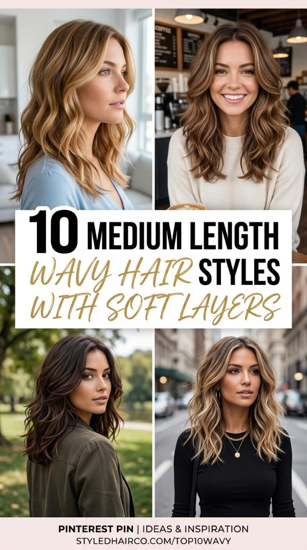 10 Medium Length Wavy Hair Styles with Soft Layers