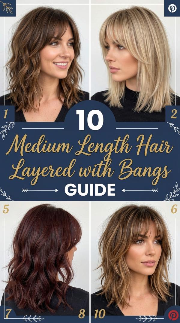10 Medium Length Hair Layered with Bangs Guide