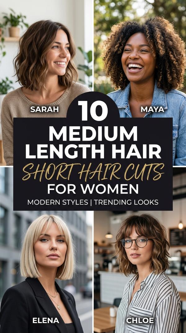 10 Medium Length Hair Short Hair Cuts for Women