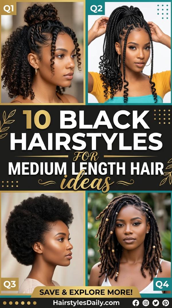 10 Black Hairstyles for Medium Length Hair Ideas