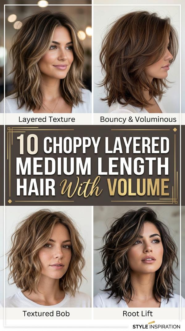 10 Choppy Layered Medium Length Hair with Volume