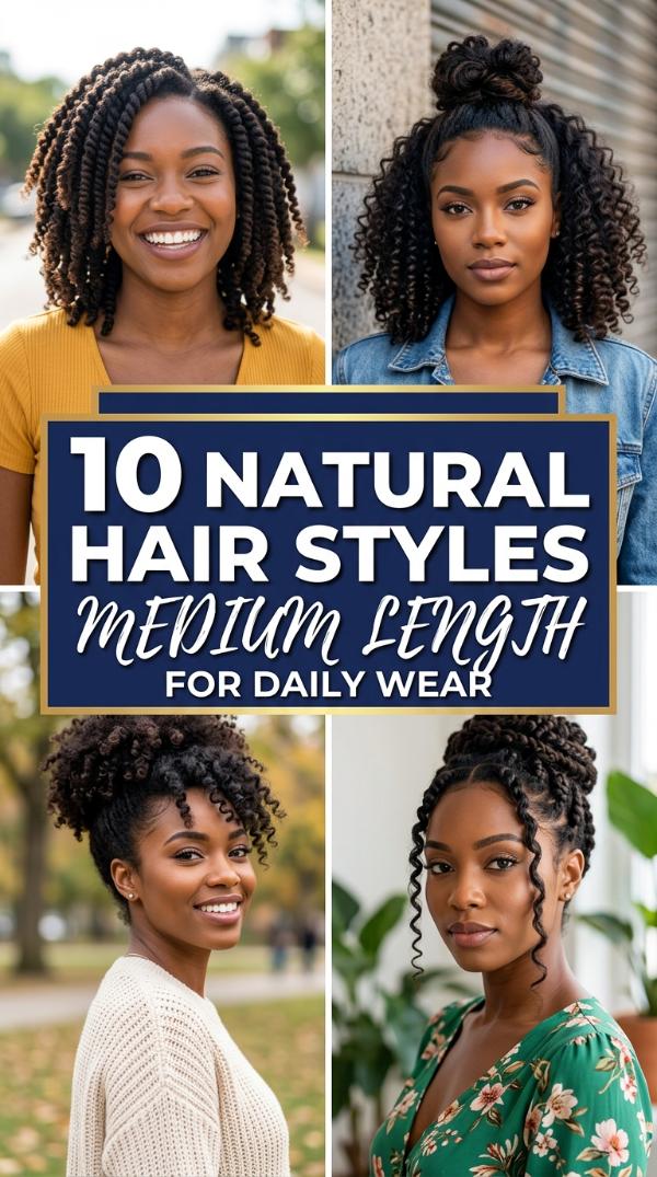 10 Natural Hair Styles Medium Length for Daily Wear