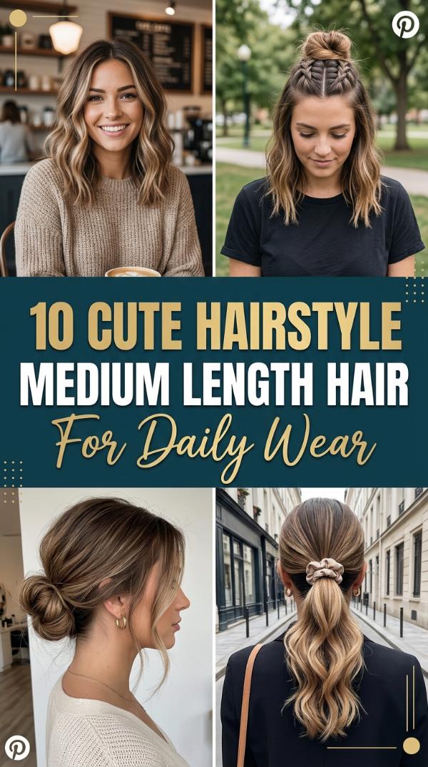 10 Cute Hairstyle Medium Length Hair for Daily Wear