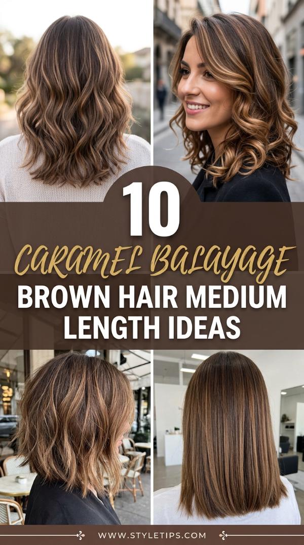 10 Caramel Balayage Brown Hair Medium Length Ideas