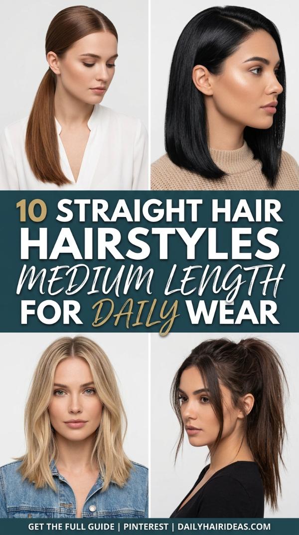 10 Straight Hair Hairstyles Medium Length for Daily Wear
