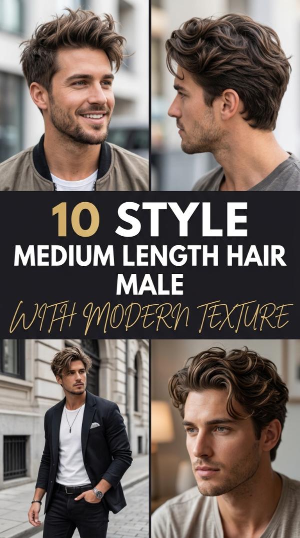 10 Style Medium Length Hair Male with Modern Texture