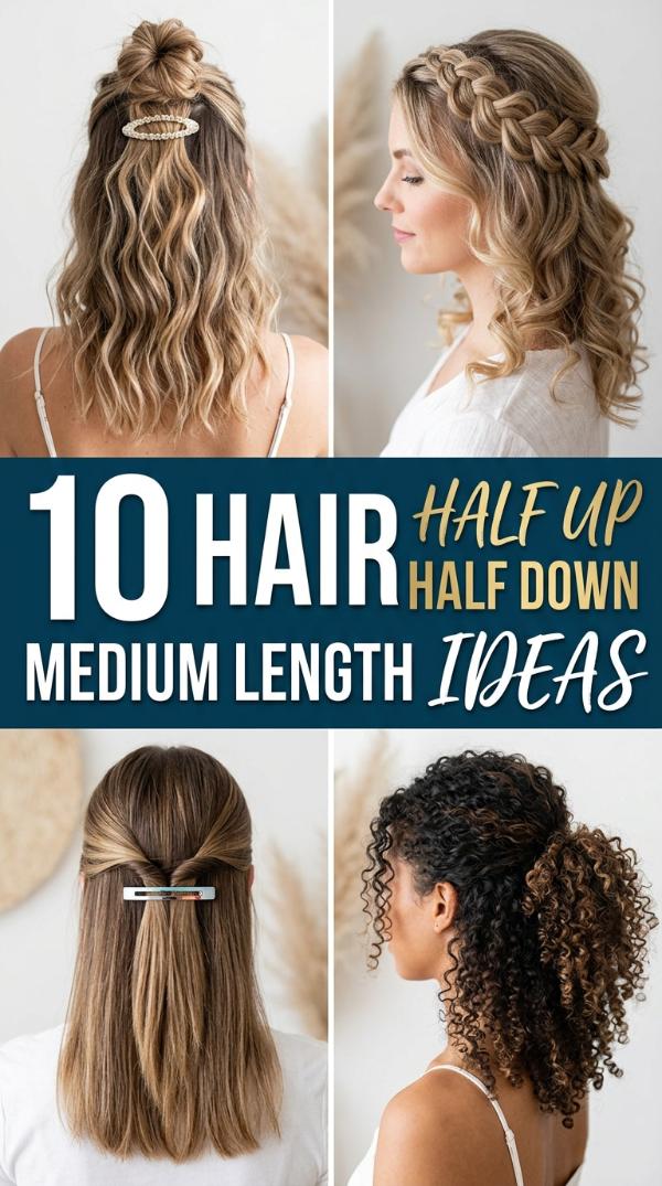 10 Hair Half Up Half Down Medium Length Ideas