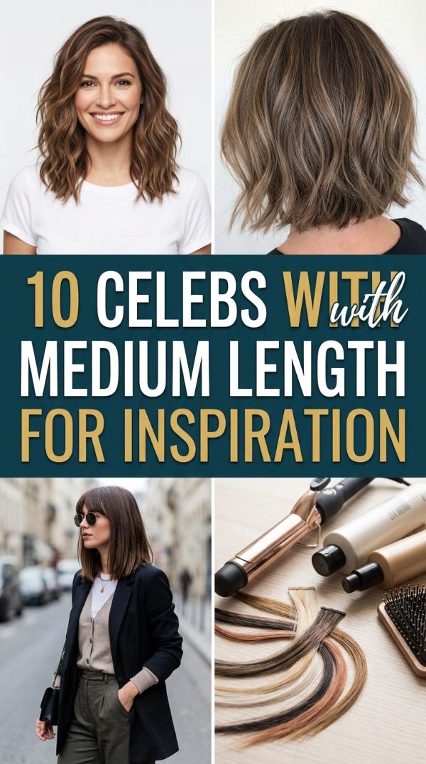 10 Celebs with Medium Length Hair for Inspiration