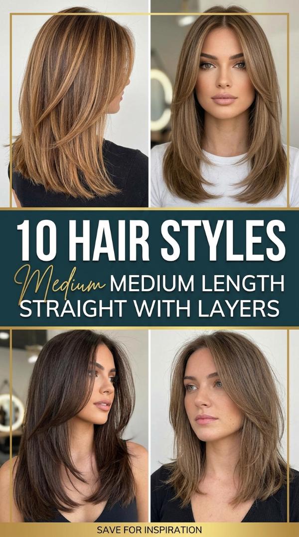 10 Hair Styles Medium Length Straight with Layers