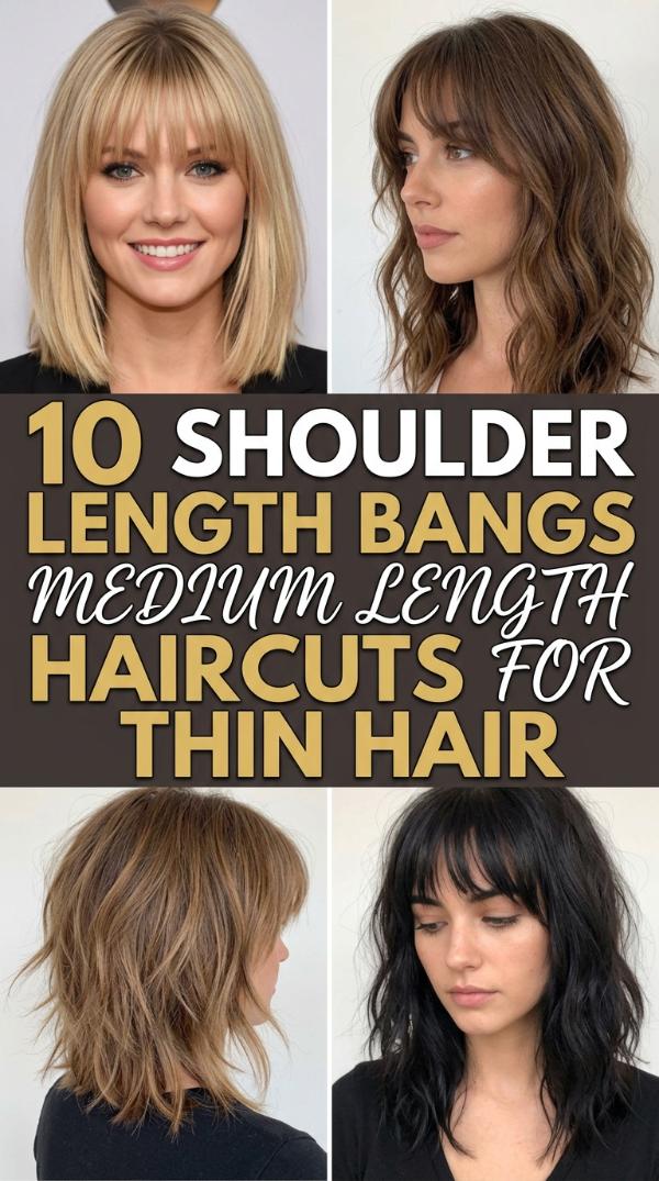 10 Shoulder Length Bangs Medium Length Haircuts for Thin Hair