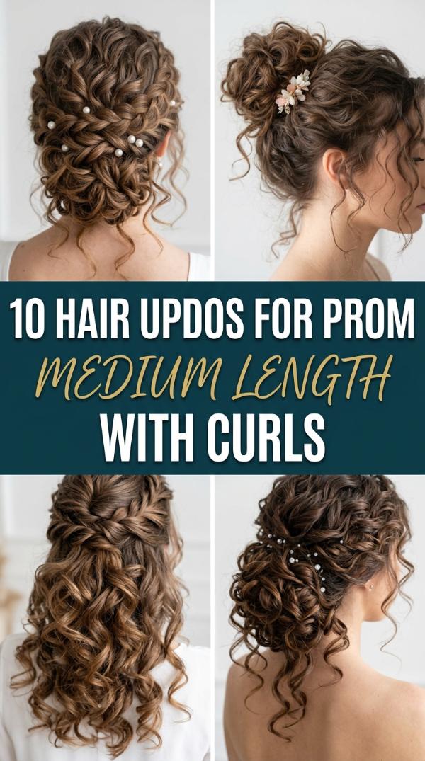 10 Hair Updos for Prom Medium Length with Curls