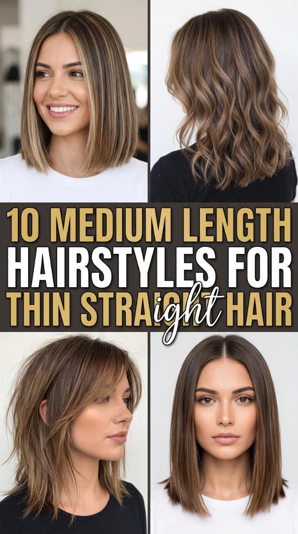 10 Medium Length Hairstyles for Thin Straight Hair