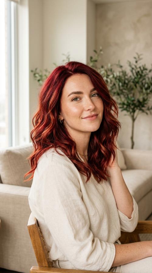Fiery Crimson Waves