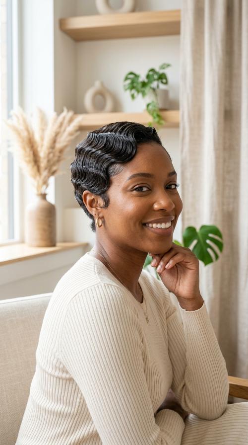 Finger Waves on Tapered Length