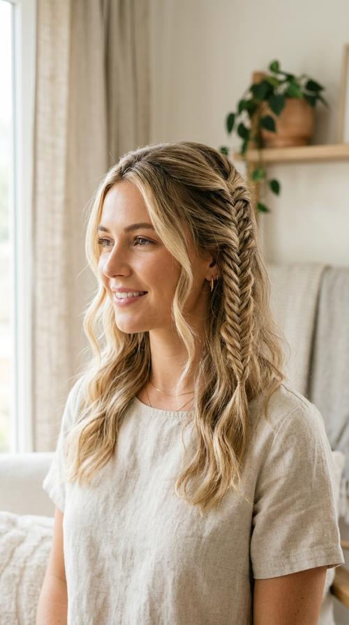 Fishtail Half-Up