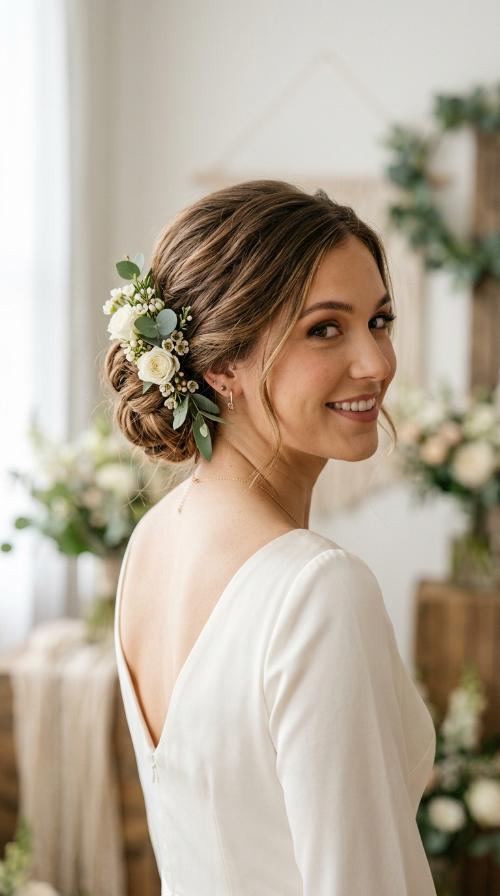 Floral Accented Chignon