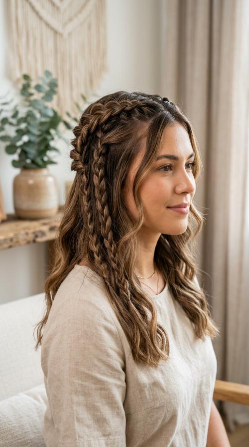 French Braid Half-Up