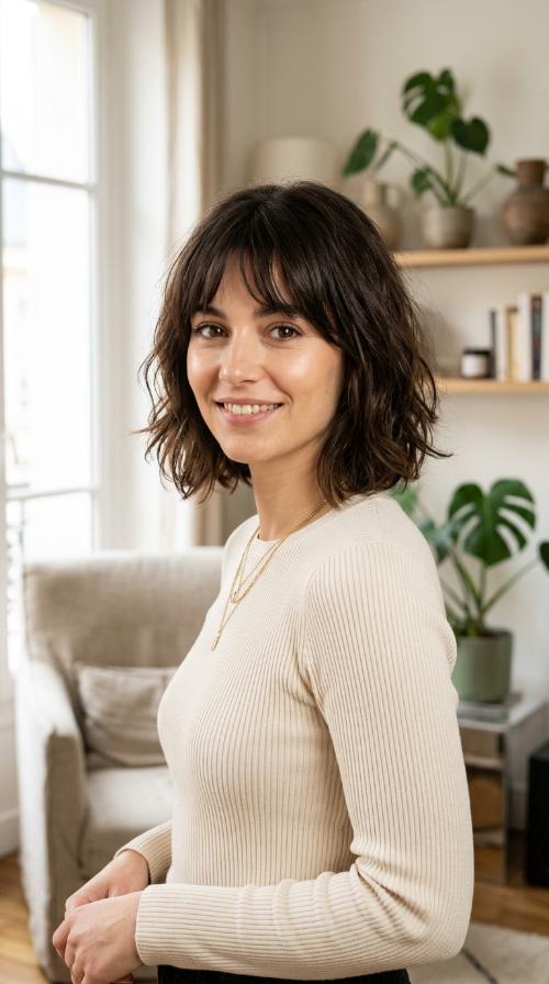 French-Inspired Bob with Bangs