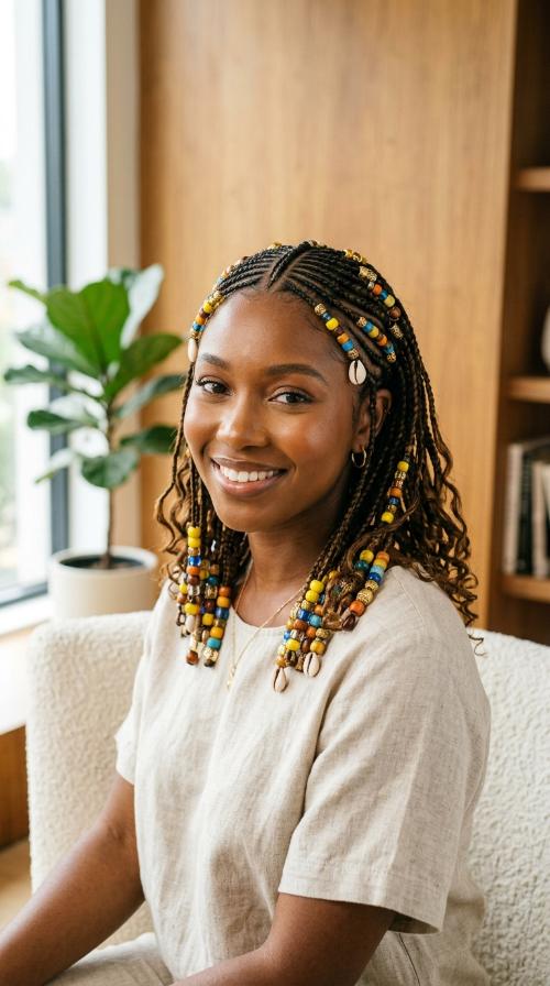 Fulani Braids with Beads