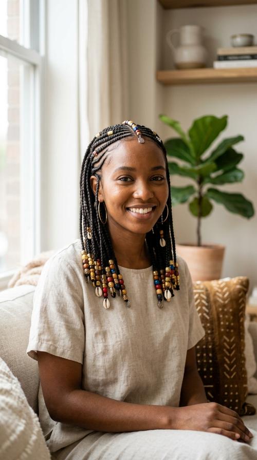 Fulani Braids with Beads