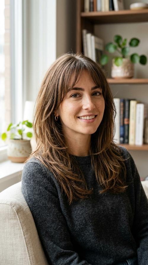 Graduated Layers with Tapered Bangs