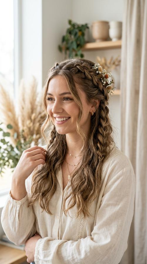 Half-Up Boho Braids