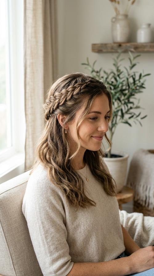 Half-Up Braided Crown
