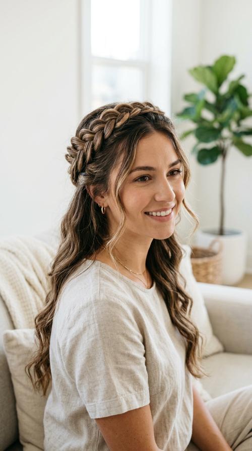 Half-Up Dutch Crown