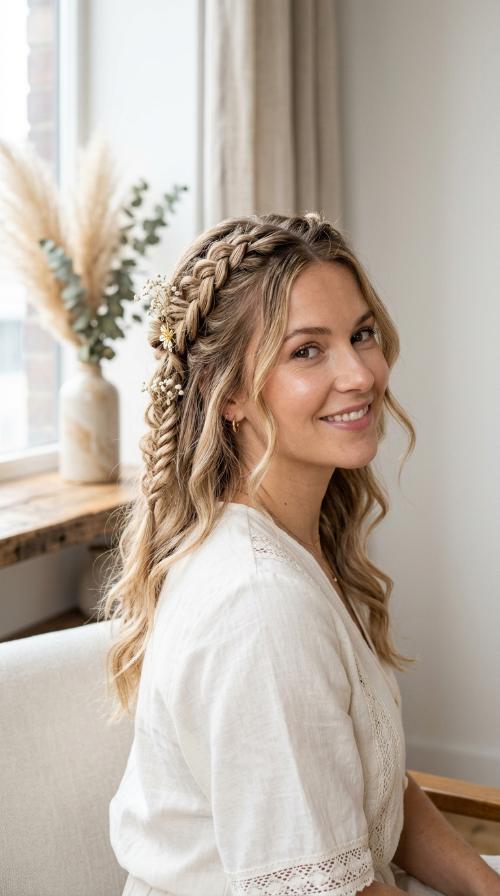 Half-Up Half-Down Boho Braids