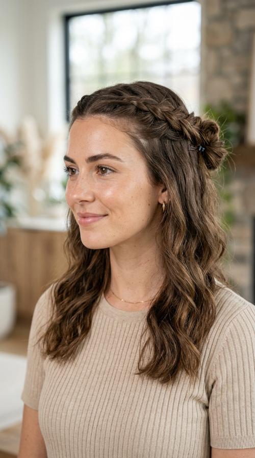 Half-Up, Half-Down French Braid
