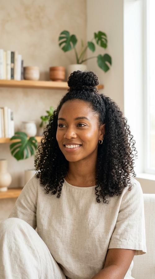 Half-Up Half-Down Top Knot