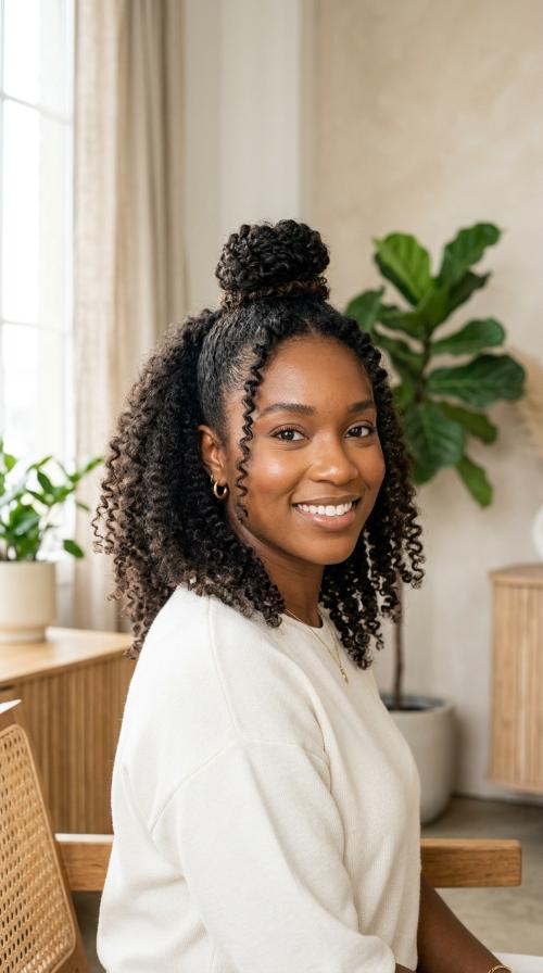 Half-Up Half-Down Top Knot