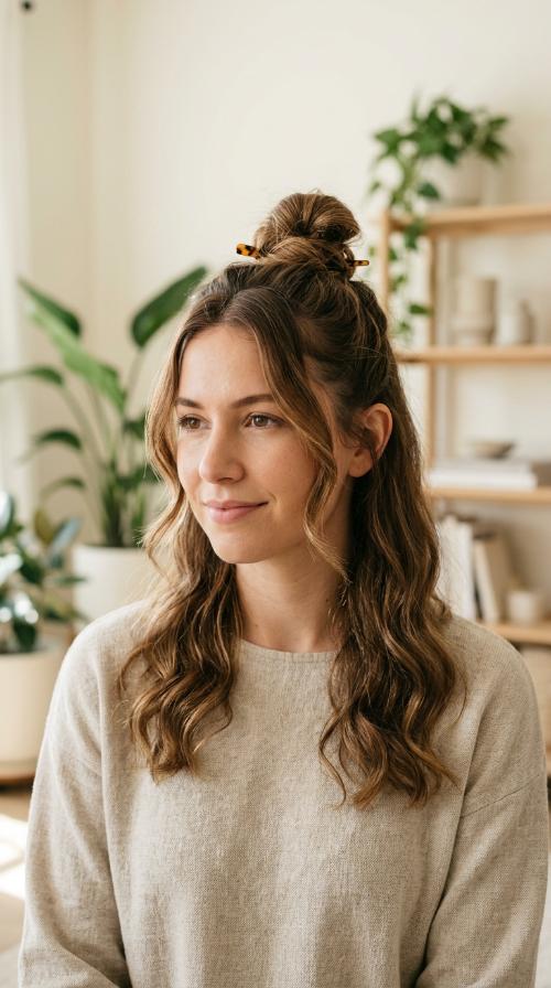 Half-Up, Half-Down Top Knot