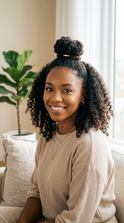Half-Up Half-Down Top Knot